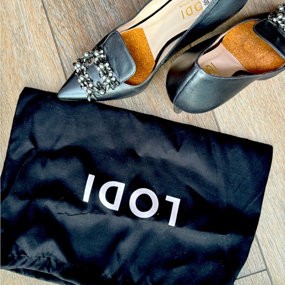 LODI smoke grey leather sexy evening heels - Picture 12 of 14